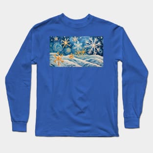 Snowflake in Van Gogh Style Long Sleeve T-Shirt